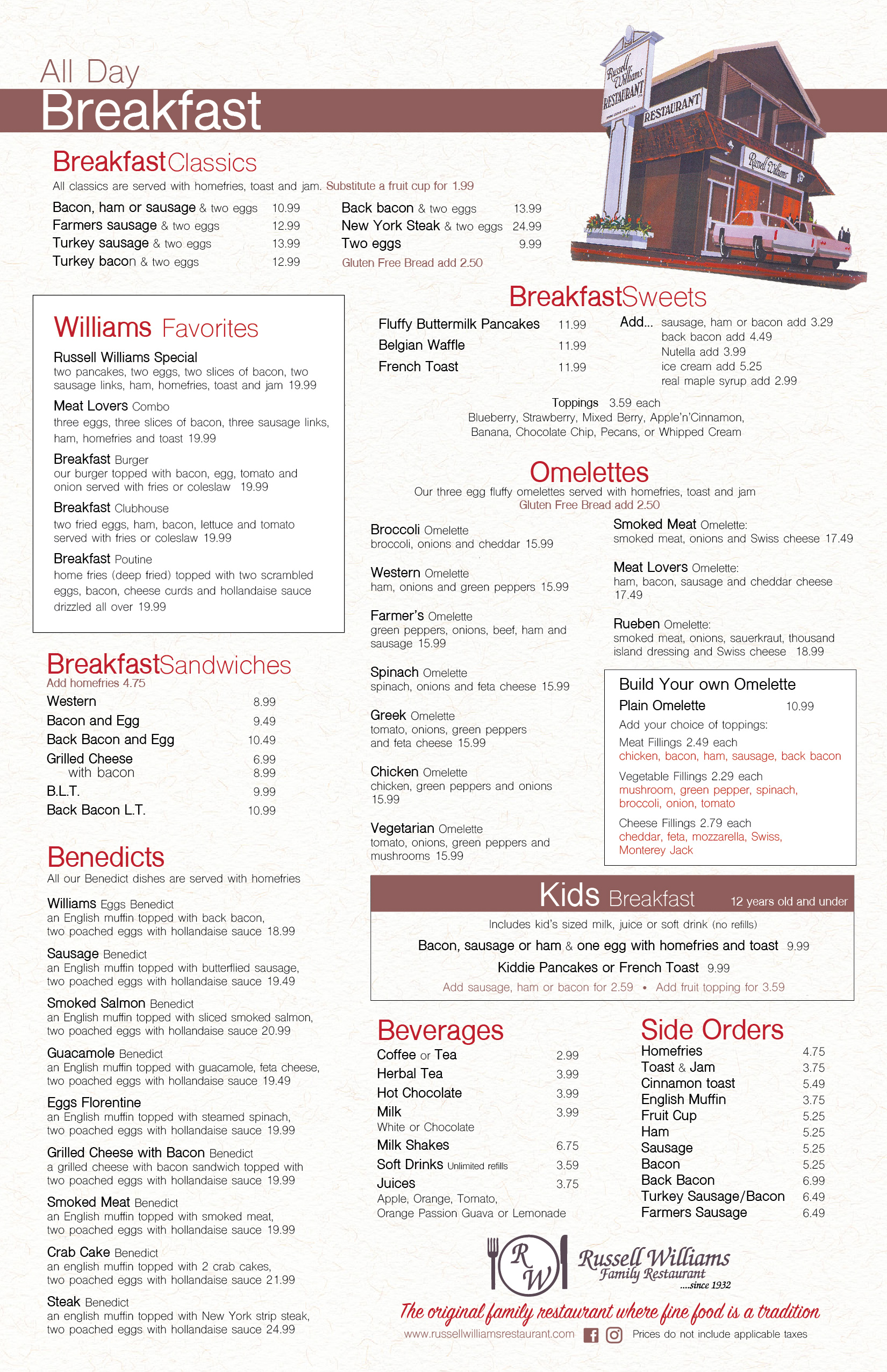 breakfast menu